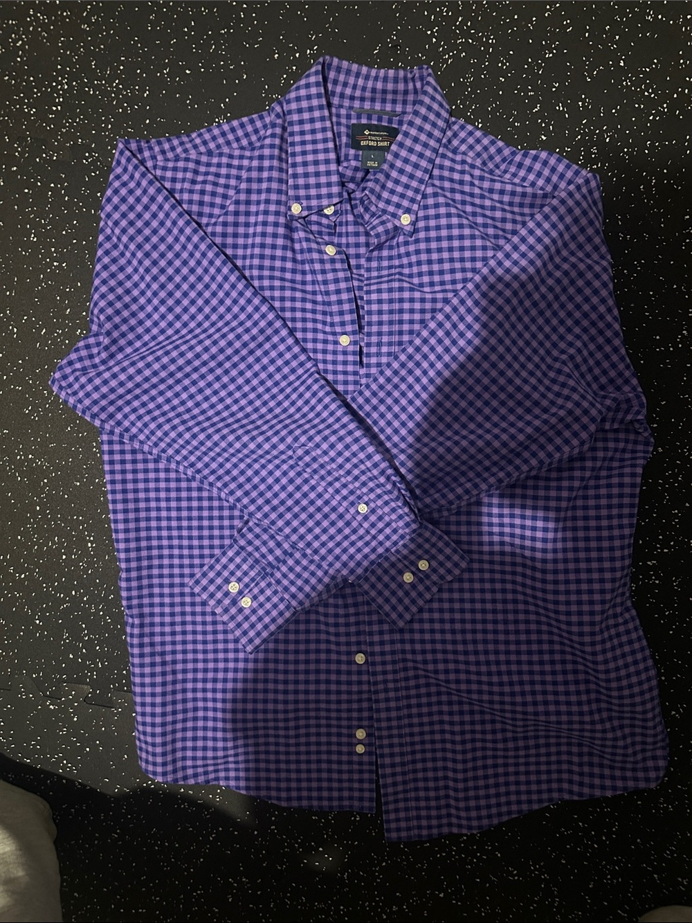 Mens Purple and Dark Blue Button-Down Shirt